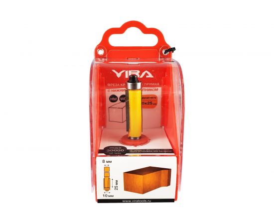 Фреза кромочная прямая (10х25 мм; нижний подшипник 10 мм) VIRA 553328 – изображение 2