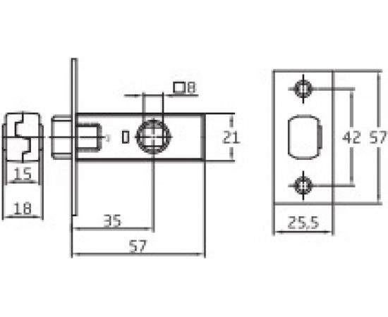 Дверная защелка Amig покрытие никель 6-35 NI – изображение 2