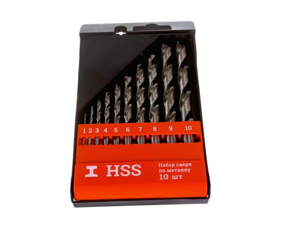 Набор сверл по металлу HSS (10 шт; 1-10 мм; шаг 1 мм) Gigant G-11123 – изображение 2