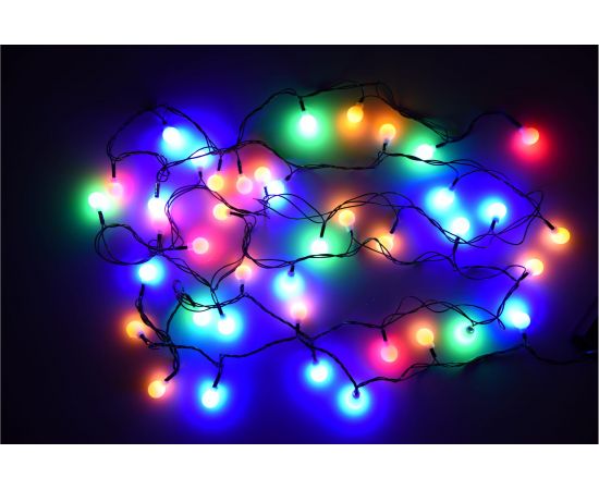 Светодиодная шариковая гирлянда GLQ, 40 светодиодов, черный провод, многорежимное свечение NEW MC 7 40 LB – изображение 2