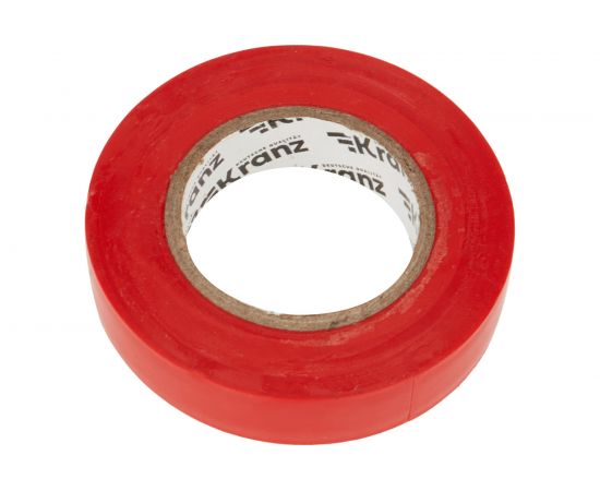 Изолента ПВХ KRANZ 15 мм х 25 м, 0.13 мм, красная KR-09-2104 – изображение 3