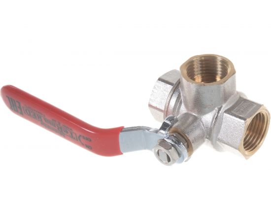 Шаровый кран Terma RED 1/2 Т-образный, трехходовой, ручка 31058 26158 – изображение 4