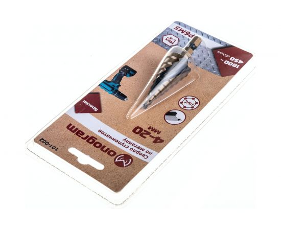 Сверло ступенчатое спиральное по металлу Special (4-20 мм; 9 ступеней; Р6М5) Monogram 101-002 – изображение 5