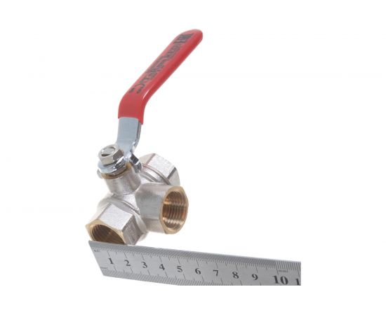 Шаровый кран Terma RED 1/2 Т-образный, трехходовой, ручка 31058 26158 – изображение 5