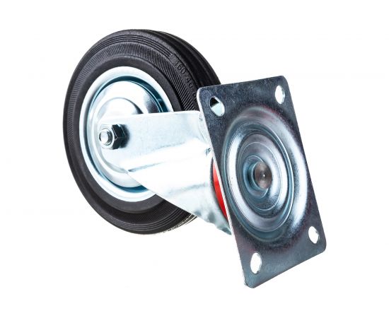 Поворотное колесо на площадке Brante 160 мм черная резина 10499 – изображение 5