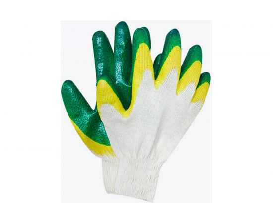 Рабочие перчатки ВОЛГА ПОЛИМЕР, латексный облив, зеленый, 10 пар Т1735 