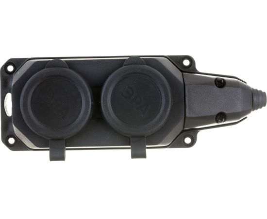 Каучуковая колодка ЭРА K-2e-B-IP44 с/з 2гн 16A IP44 черная Б0044544 