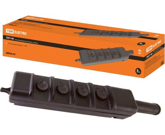 Кнопочный пост TDM ПКТ-40 на 4 кнопки с ключом IP30 SQ0706-0005 