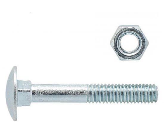 Болт с п.кр. гол. и кв.подголовком, с гайкой ЕВРОПАРТНЕР DIN603 Zn M6х60 10шт. 6 0525 6 