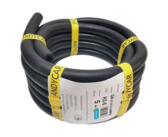 Шланг резиновый 3-х слойный маслобензостойкий ГОСТ 10362-2017 (8х16.5 мм; 16 атм.; бухта 5 м) Andycar H3-5 