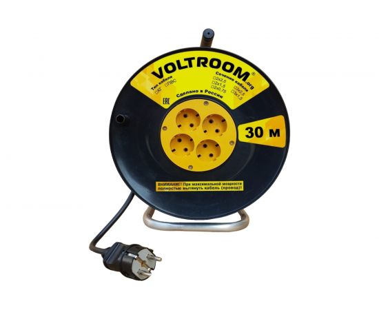 Удлинитель на пластиковой катушке Voltroom ПВС 2*1,5-30 16А, 220В 