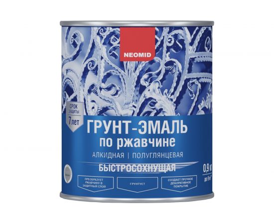 Быстросохнущая грунт-эмаль 3в1 NEOMID (зеленый RAL 6037; 0,9 кг) Н-FdCoat-0,9/зел – изображение 2