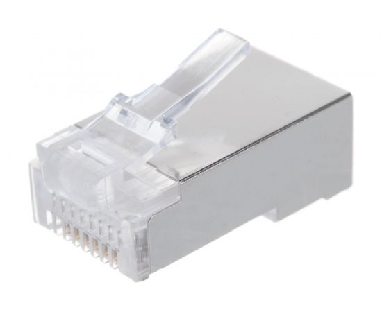 Коннектор RJ-45 TWT 8P8C FTP категория 5e, экранированный, универсальный, 100 шт. в упаковке PL45/S-8P8C – изображение 2
