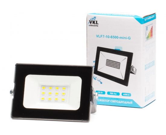 Прожектор VKL electric LED 10W VLF7-10-6500-mini-G 6500К 900Лм 220V IP65 серый 1015373 – изображение 3