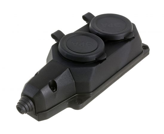 Каучуковая колодка ЭРА K-2e-B-IP44 с/з 2гн 16A IP44 черная Б0044544 – изображение 3