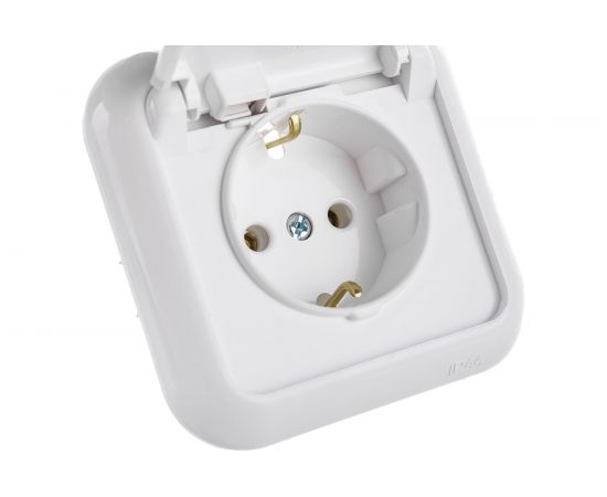 Розетка Bylectrica 1-местная СУ с заз.конт. IP44, серия ГАРМОНИЯ, белый, РС16-289 – изображение 3