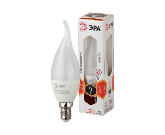 Светодиодная лампа ЭРА LED BXS-7W-827-E14, свеча на ветру, теплый Б0028482 – изображение 3