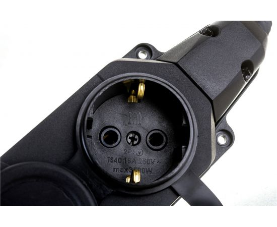 Каучуковая колодка ЭРА K-2e-B-IP44 с/з 2гн 16A IP44 черная Б0044544 – изображение 4