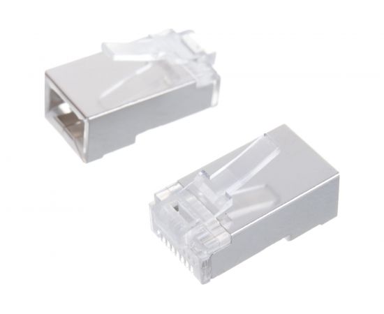 Коннектор RJ-45 TWT 8P8C FTP категория 5e, экранированный, универсальный, 100 шт. в упаковке PL45/S-8P8C – изображение 4