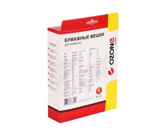 Мешки-пылесборники оригинальные бумажные OZONE (4 шт.) тип Rowenta ZR 815 Multicraft P-11 – изображение 6