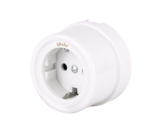 Розетка с заземлением WERKEL W5671001 белый Ретро a051312 