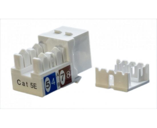 Вставка Keystone Hyperline KJ9-8P8C-C5e-90-WH Jack RJ-45(8P8C), категория 5e, белая 432595 