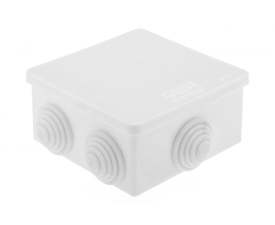 Распределительная коробка GUSI ELECTRIC 80х80х40 6 муфт д26, IP44, ОП, белый С3В86 Б Евро 