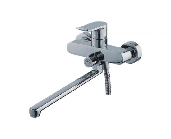 Смеситель для ванны LEDEME картридж д.35 мм длинный излив L30F дивертор в корпусе L2234 65681 