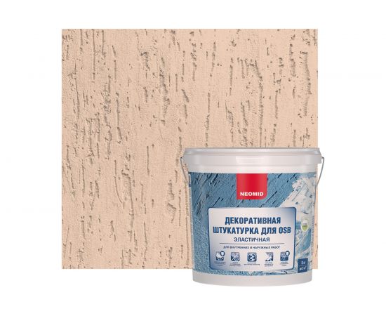 Штукатурка декоративная эластичная для плит OSB ""Короед"" (6 кг; бежевый) Neomid Н-Короед-6/беж 