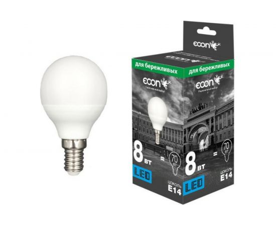 Светодиодная лампа ECON LED P 8Вт E14 4200K P45 ES 738010 