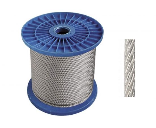 Стальной трос МЕТАЛЛСЕРВИС DIN 3055, 3 мм, оцинкованный, 200 м 1230965 – изображение 2