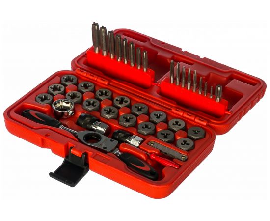 Набор метчиков и плашек МАСТАК SK-5 1/8""-1/2"" кейс, 40 предметов 351-10040C – изображение 2