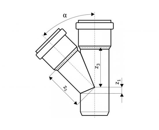 Тройник ливневой канализации Ostendorf 160/110, 45 градусов 772350 – изображение 2
