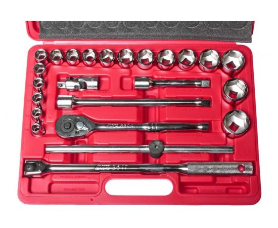 Набор шестигранных торцевых головок 1/2" 10-32мм в кейсе 24шт JTC-H424B – изображение 2