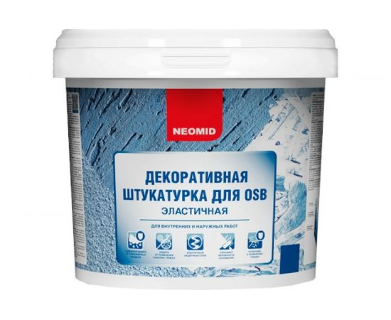 Штукатурка декоративная эластичная для плит OSB ""Короед"" (6 кг; бежевый) Neomid Н-Короед-6/беж – изображение 2