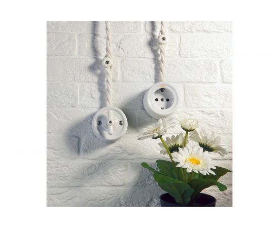 Розетка с заземлением WERKEL W5671001 белый Ретро a051312 – изображение 3