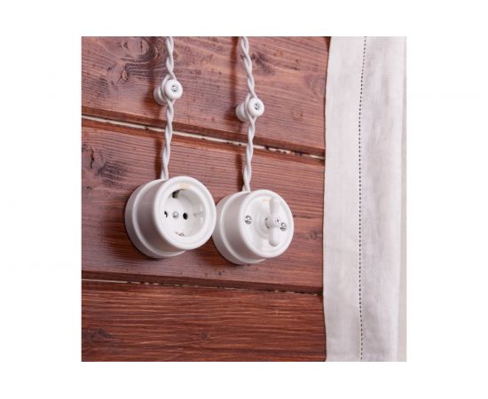 Розетка с заземлением WERKEL W5671001 белый Ретро a051312 – изображение 4