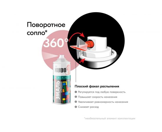 Эмаль-аэрозоль KUDO ун. розовая 520 мл 1/12 1014 57442 – изображение 5