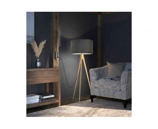 Тройная розетка WERKEL W5073104 с заземлением и шторками Gallant (графит рифленый) a052595 – изображение 5