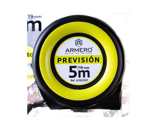 Рулетка Armero с автоблокировкой, 5м/19мм, мини, магнит, нейлон A102/051 