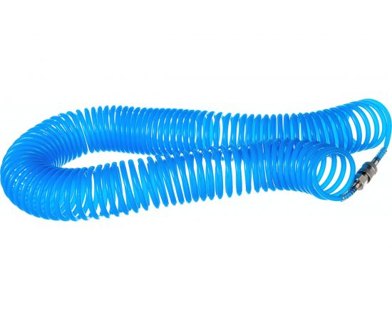 Шланг спиральный синий с быстросъемными соединениями профи (20 м; 5х8 мм; 20 бар) Pegas pneumatic 4915 
