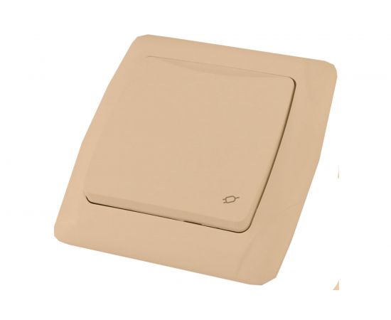 Розетка с крышкой, слоновая кость 2П+З 16А 250В TDM Онега SQ1805-0048 