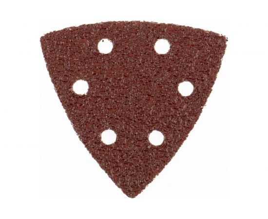 Треугольник абразивный на ворсовой подложке под липучку (5 шт; 93 мм; P180; 6 отв) MATRIX 73864 