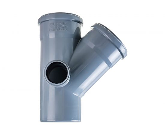 Канализационная крестовина RTP с выходом вперед на 45 градусов, 110/110/50 19198 