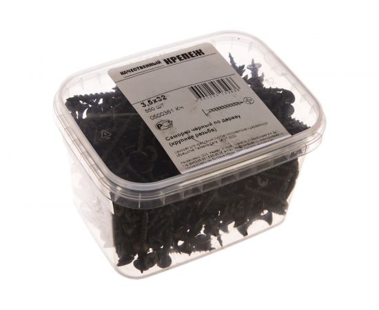 Саморез Качественный Крепеж 3,5х32 потай, крупная резьба, оксид 550 шт 0500361 КЧ 