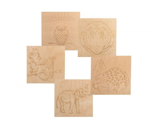 Доски для выжигания REXANT животные 5 шт. 12-0928 