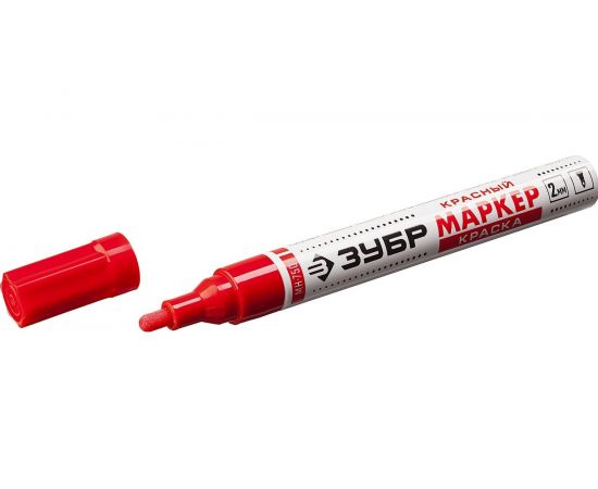Маркер-краска Зубр МК-750 красный, круглый наконечник, 06325-3 