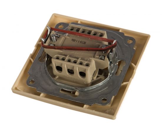 1клавишный выключатель IEK КВАРТА в сборе, кремовый, с индикатором EVK11-K33-10-DM – изображение 2