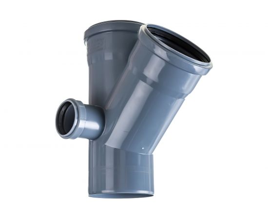 Канализационная крестовина RTP с выходом вперед на 45 градусов, 110/110/50 19198 – изображение 2