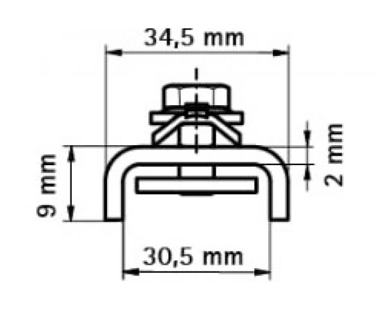Соединитель профиля Walraven U-образный, BIS RapidRail, WM0-35, 200 мм 6543001 – изображение 2